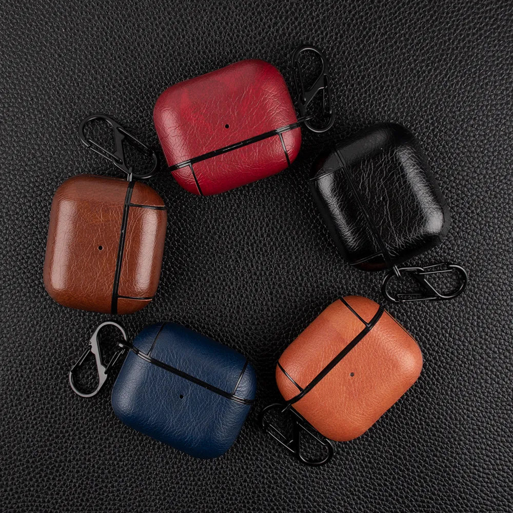 Drop-Resistant Leather Protective Airpods Case